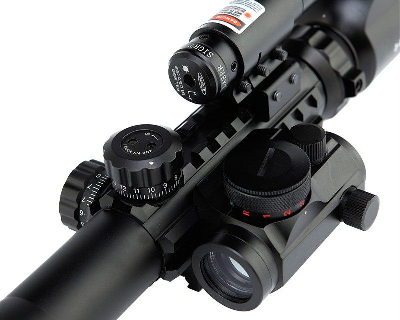 Tactical Rifle Scope Dual Illuminated Rifle Scope with Red Dot High